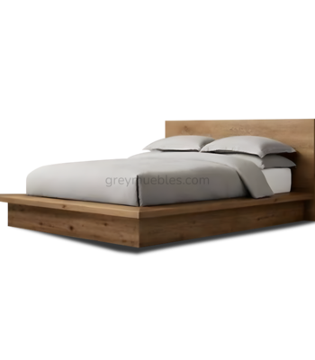 Cama Japonesa PAME de pino chileno con respaldo de 60 cm y diseño bajo
