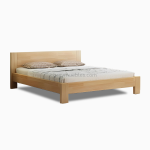 Cama Pata Alta PAPO de pino chileno con patas de 15 cm, laterales y piecero de 15 cm, y respaldo de 75 cm