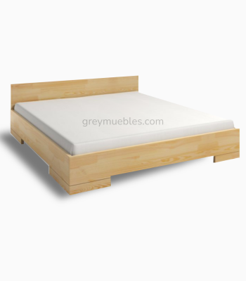 Cama Pata Baja SONY de pino chileno con patas en L de 7 cm, soporte central y 10 tablas para montar el colchón